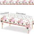 PHOGARY 3 PCS Strawberry Tablecloth Plastic Party Decor Pink 108x54in by Deal US