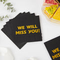 Sllyfo Retirement Party Napkins 5x5in 50PK Black Gold Farewell Decor by Deal US