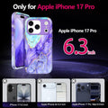 Military-Grade Drop Test Slim Shockproof Case for iPhone 17 Pro 6.3" Marble Cobalt Violet by Merch Section