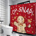 QIONG MENG Gingerbread Christmas Shower Curtain Fabric 71x71 Inch with Hooks by Deal US