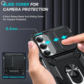 Military-Grade Magnetic Stand Case for Samsung Galaxy A17 6.7" with Screen Protector Slide Camera Cover Black by Merch Section