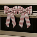 Hungdao Christmas Kitchen Towels 2 Pc Red White Stripes Decorative Bows by Deal US