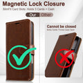 Wallet Case for iPhone 17 Pro with Card Holders and Kickstand Brown by Merch Section