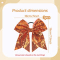 Xepeelo 2Pcs Orange Glitter Bow Elastic Hair Ties Bands Ponytail Holder 1 Count by Deal US