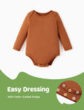 PATPAT Baby Boys Bodysuits 2-Pack Long Sleeve Train Print Brown Car Size 18-24M by Deal US