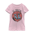 Marvel Girls Classic Be Amazing Short Sleeve Tee Light Pink Size XS by Deal US