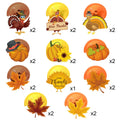 Blulu Thanksgiving Hanging Swirls Decorations Turkey Pumpkin Maple 30 Count by Deal US
