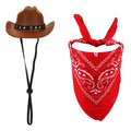 PEUTIER Pet Cowboy Costume Dog Hat & Bandana Brown Red Small by Deal US