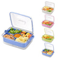 Hegrish Fruit Ice Serving Tray Clear Light Blue 4 Compartments with Lid by Deal US
