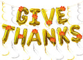 Pardi Give Thanks Banner Balloons 16in Gold Thanksgiving Party Decor Maple Leaf by Deal US