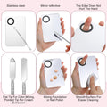 Mabor 3Pcs Make up Spatula Set, Makeup Mixing Palette Tray & Foundation Spatula & Brush, Make up Accessories Set for Women Girl Korean Makeup Facial Cosmetic Nail Art Tool