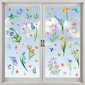 Aryroi Spring Flower Window Sticker Floral Decals Green 12.2x1.3 inch by Deal US