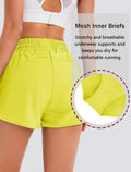 addigi Women's Running Shorts High Waisted Quick Dry Pockets Yellow Size L by Deal US