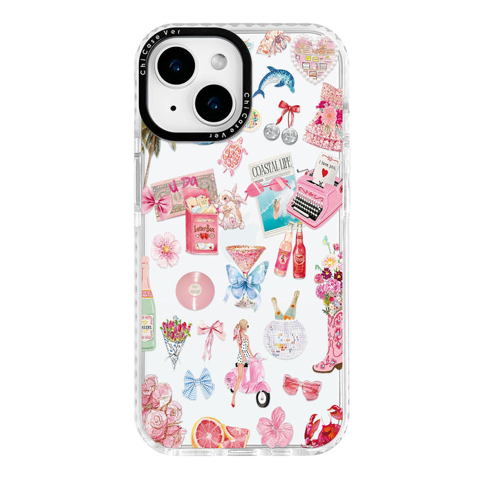 ChiCaseVer iPhone 13 Case Coastal Romance Pink TPU Slim Military-Grade by Deal US