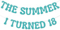 Nesinpa The Summer I Turned 18 Banner Blue Glitter 18th Birthday Party by Deal US