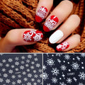 12 Sheets Snowflake Nail Art Stickers 3D Self Adhesive Winter Nail Decals by Deal US