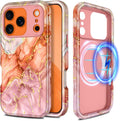 Military-Grade Drop Test Slim Shockproof Case for iPhone 17 Pro 6.3" Marble Cobalt Violet by Merch Section