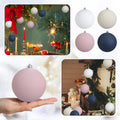 MiniInflat 12 Pc 4Inch Neutral Textured Christmas Ball Ornaments Cream Blue Pink by Deal US