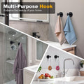 Homeshifters SUS 304 Stainless Steel Matte Black Suction Cup Hooks 2 Pc by Deal US