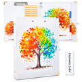 Lattlefnki Cute 3 Ring Binder 1 Inch Round Clipboard White 5 Dividers 8.5x11 by Deal US