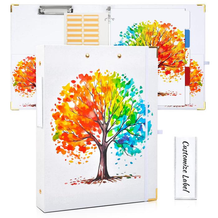 Lattlefnki Cute 3 Ring Binder 1 Inch Round Clipboard White 5 Dividers 8.5x11 by Deal US
