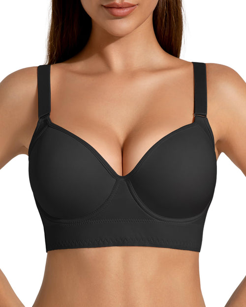 QDN Supportive Push Up Strapless Bra Black Size 42C by Deal US