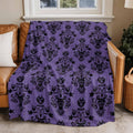 Zadaling Haunted House Halloween Throw Blanket Fleece Cozy 40x50 Purple Black by Deal US