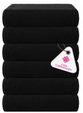 CASA COPENHAGEN Popcorn Textured Cotton Bath Towel Set Black 24x48 6pc by Deal US
