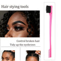 WENDIOMA 6Pack Edge Control Brush For Black Women,Double Sided Hair Comb,Flyaways & Sleek Ponytail Styling,Hair Accessories For Girls (3 Pink +3 Purple)