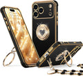 Heart Bling Luxury Case with Double Ring Kickstand for iPhone 17 Pro Black by Merch Section