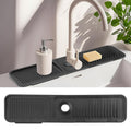 AIZOE Silicone Sink Splash Guard Faucet Mat 23.6in Black Kitchen Bathroom by Deal US