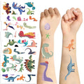 SBOBUY Dinosaur Temporary Tattoos 10 Sheets Blue Cartoon Kids Party Favors by Deal US
