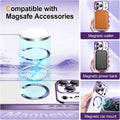 Glitter Clear Magnetic Case for iPhone 17 Pro 6.3" Purple Sparkle MagSafe Compatible by Merch Section