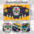 Sendy Day of The Dead Sugar Skull Backdrop 7x5ft Vibrant Colors Vinyl by Deal US