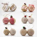 Juncox 12 Pcs Burlap Christmas Ball Ornaments 3.15in Rustic Natural Jute by Deal US