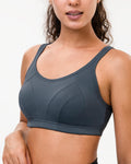 Luvrobes Women's Sports Bra Racerback Adjustable Straps Grey Size M by Deal US