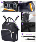 YMU Wheelchair Backpack Bag Large Insulated Pocket Black Shoulder Strap by Deal US