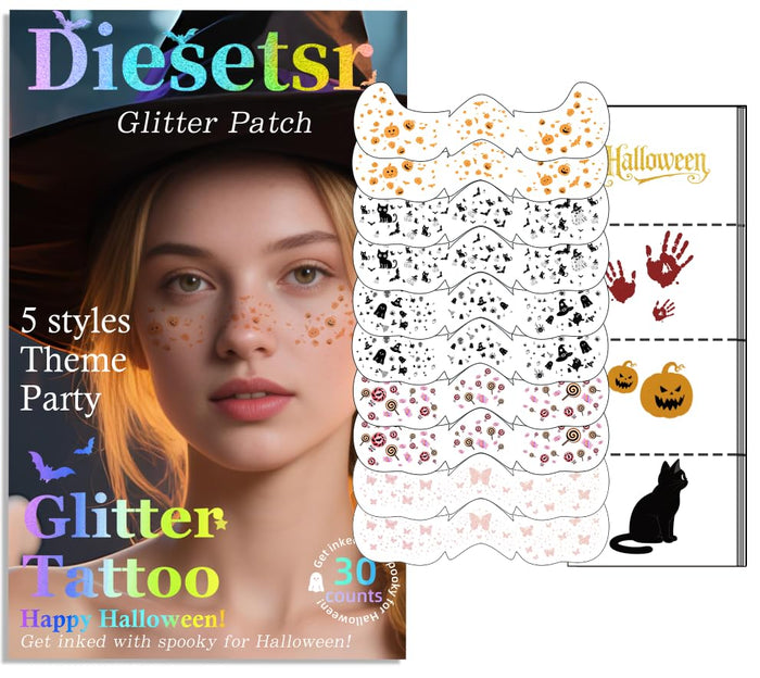 Diesetsr Face Glitter Freckles Temporary Tattoos Stickers Black 30 PCS by Deal US