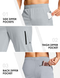 MUZEGE Men's Athletic Joggers Sweatpants Lightweight Running Light Grey Size L by Deal US
