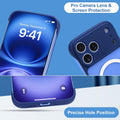 Magnetic Slim Case for iPhone 17 Pro Max Deep Blue Frameless Clear Matte MagSafe Compatible by Merch Section