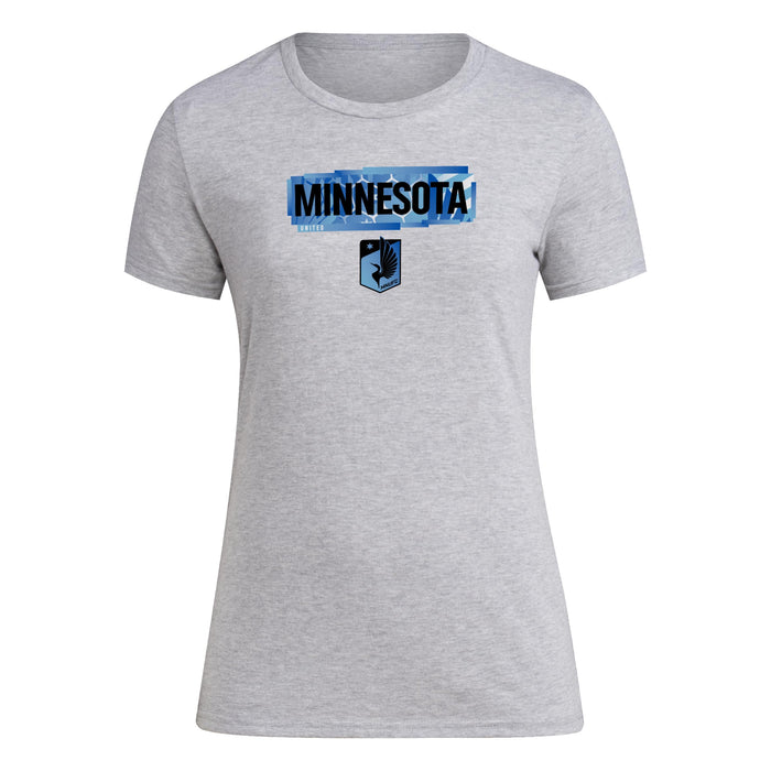 adidas Minnesota United FC Womens Local Pop Pre-game T-shirt Grey Heather Size S by Deal US