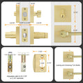 Goldenwarm Gold Dummy Door Handles Brushed Brass Levers 3 Pack by Deal US