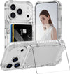 Wallet Case for iPhone 17 Pro 6.3" with Kickstand 4-Card Holder Clear Back Cover