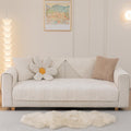 Aucrovee Plush Non Slip Sofa Cover 3 Cushion 36x63 White 1 PCS by Deal US