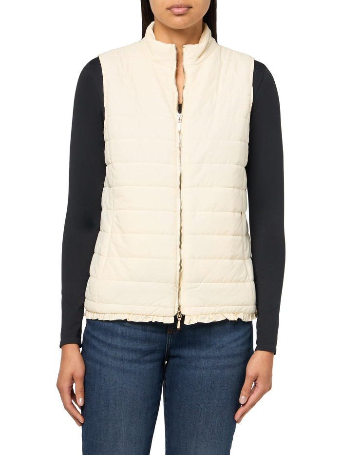 MULTIPLES Women's Plus Size Thru Collar Zip Pocket Quilted Vest, Winter White. by Deal US