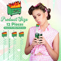 Potchen 12 Pcs Green Glitter Spiral Reusable Plastic Drinking Straws by Deal US