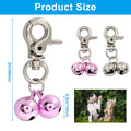 Waziaqoc 2 PCS Bells for Cat Collars, Dog Pendant Bells, Pet Jingle Bells Training Charm Pendant Jewelry Accessories for Dog Cat Collar Necklace (Silver, Pink)