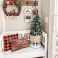 RABUSOFA Christmas Pillow Cover Red Lumbar Cushion 12x20 Inch Pack of 1 by Deal US