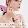 Striped Band Compatible with Apple Watch Bands for Women 40mm 42mm 41mm