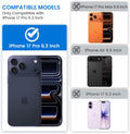 Privacy Screen Protector Case for iPhone 17 Pro 6.3" Black Ring Kickstand Military-Grade by Merch Section